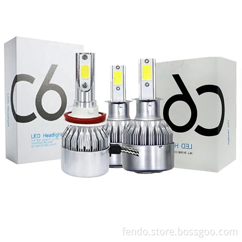Wholesale C6 Automotive COB LED Headlights for H1, H3, H4, H7, H11, H13, 9004, 9005, 9006, 9007